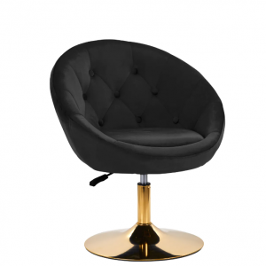 4Rico grožio salono kėdė stabiliu pagrindu QS-BL12B, juodas aksomas